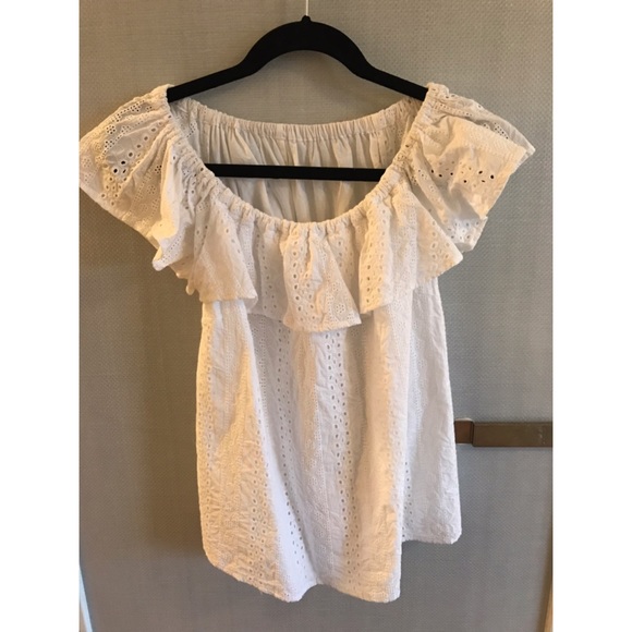 Anthropologie Off-the-Shoulder Eyelet Blouse - Picture 1 of 2